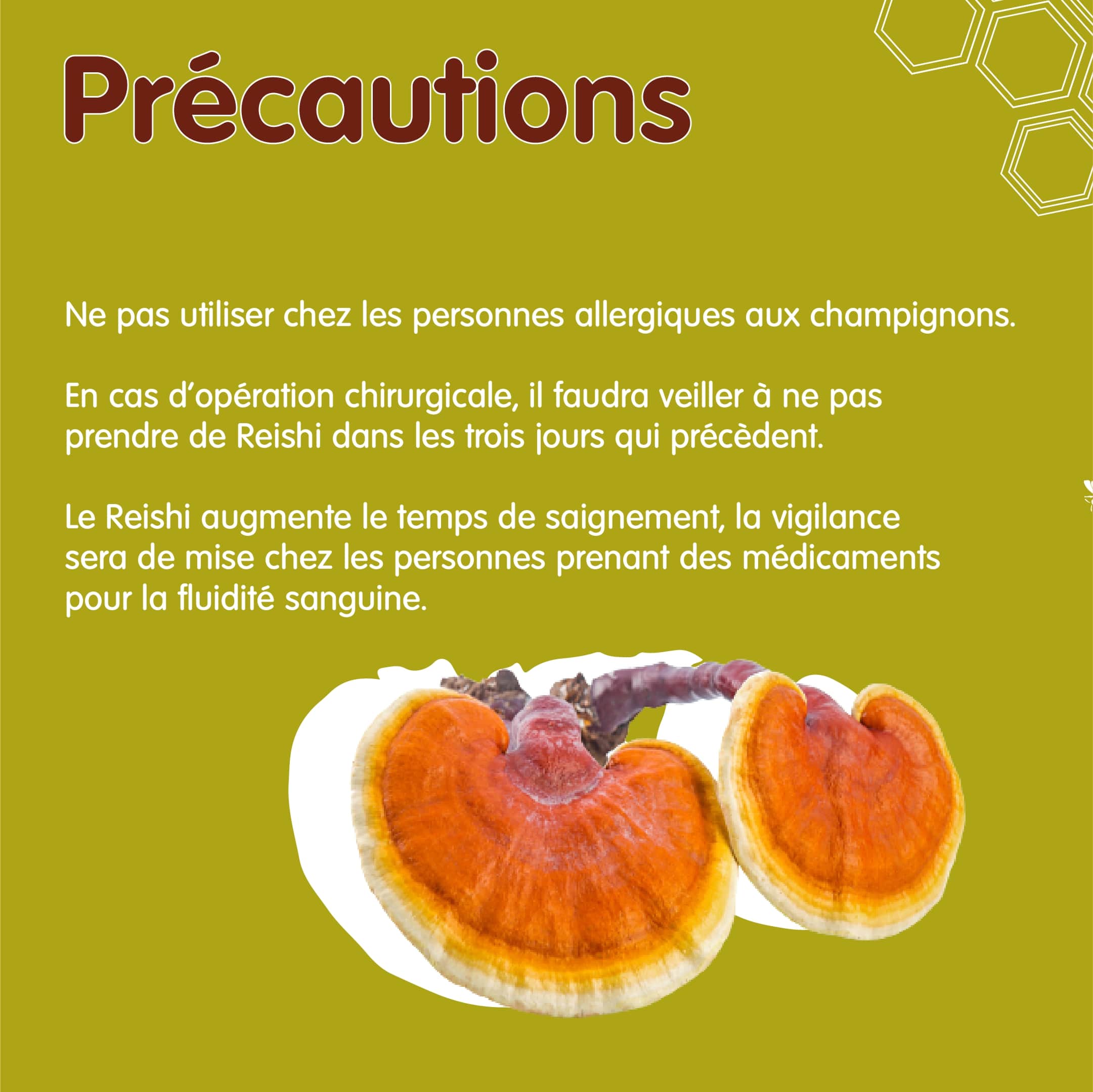 RS Reishi 3 Précautions reishi