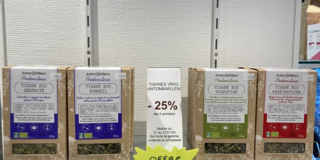 Offre sur les tisanes Anton&Willem